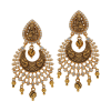 ANTIQUE GOLDEN LAKSHMI EARRINGS WITH STONES